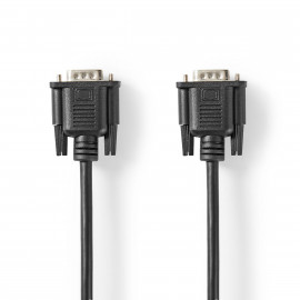 Nedis Câble VGA VGA Mâle VGA Mâle Plaqué nickel Résolution maximale: 1024x768 2.00 m Rond ABS Noir Étiquette