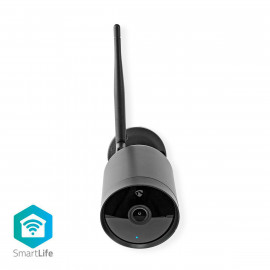 Nedis Caméra extérieure SmartLife Wi-Fi Full HD 1080p IP65 microSD (non inclus) / Stockage dans le Cloud (facultatif) 12 V DC Avec capteur de mouvement Vision nocturne Noir