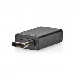 Nedis Adaptateur USB USB 3.2 Gen 1 USB-C Mâle USB-A Femelle 5 Gbps OTG Plaqué nickel Noir Enveloppe