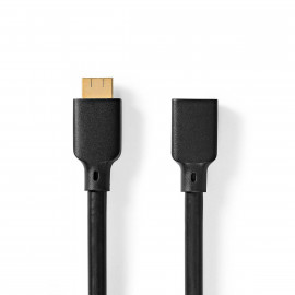 Nedis Câble ultra haute vitesse HDMI HDMI Connecteur HDMI Femelle 8K@60Hz 48 Gbps 2.00 m Rond 7.9 mm Noir Boîte