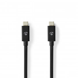 Nedis Câble USB 4.0 Gen 3x2 USB-C Mâle USB-C Mâle 240 W 8K@60Hz 40 Gbps Plaqué nickel 1.00 m Noir