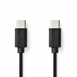 Nedis Câble USB USB-C Mâle USB-C Mâle 60 W 480 Mbps 1.00 m Noir