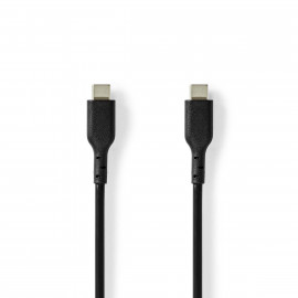 Nedis Câble USB | USB 2.0 | USB-C™ Mâle | USB-C™ Mâle | 240 W | 480 Mbps | Plaqué nickel | 2.00 m | Rond | PVC | Noir | Label