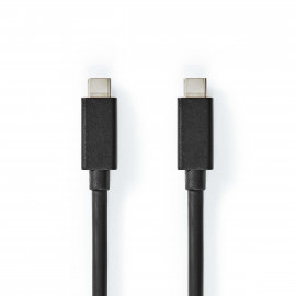 Nedis Câble USB USB 3.2 Gen 2x2 USB-C Mâle USB-C Mâle 100 W 4K@60Hz 20 Gbps Plaqué nickel 1.00 m Rond PVC Noir Boîte