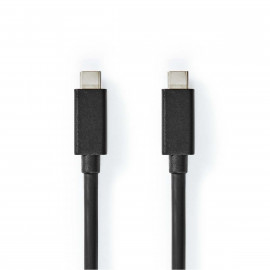 Nedis Câble USB USB 3.2 Gen 2x2 USB-C Mâle USB-C Mâle 100 W 4K@60Hz 20 Gbps Plaqué nickel 2.00 m Rond PVC Noir Boîte