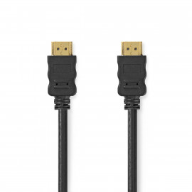 Nedis Câble HDMI Haute Vitesse avec ethernet HDMI Connecteur HDMI Connecteur 4K@30Hz ARC 10.2 Gbps 1.00 m Rond PVC Noir Label