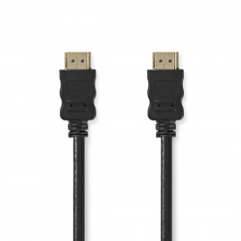Nedis Câble HDMI Haute Vitesse avec ethernet HDMI Connecteur HDMI Connecteur 4K@30Hz ARC 10.2 Gbps 15.0 m Rond PVC Noir Label