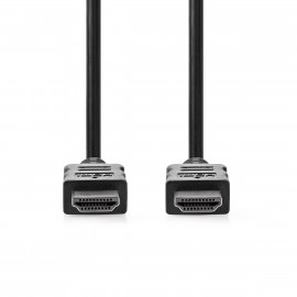Nedis Câble HDMI Haute Vitesse avec ethernet | HDMI™ Connecteur | HDMI™ Connecteur | 4K@30Hz | ARC | 10.2 Gbps | 1.00 m | Rond | PVC | Noir | Label