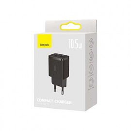 Baseus Chargeur secteur  Compact 2x ports USB-A 10,5W (Noir)
