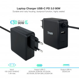 TooQ Technology Chargeur secteur 1 port USB-C 90W (Noir)