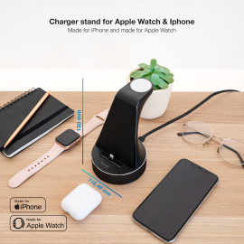 TooQ Technology Chargeur sans fil TooQ pour Apple Watch et iPhone (Noir)
