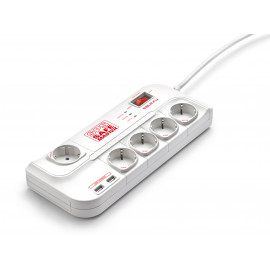 Salicru Multiprise  SPS Safe Master - 5 prises + 2x USB 1,8m (Blanc)