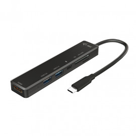 I-TEC USB-C Travel Easy Dock HDMI 4K USB-C USB 3.0 USB 2.0 SD+1x microSD Card reader Power Delivery 60W 20cm USB-C Cable
