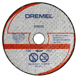 Dremel ot de 2 disques de découpe pour maçonnerie pour DSM20 (DSM520)