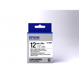 EPSON LK4WBW forte Adh. Noir sur blanc ruban 12mm
