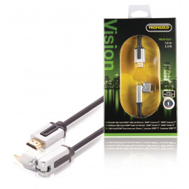 Nedis Câble HDMI avec Ethernet haute vitesse AM - AM rotatif Connecteur HDMI - Connecteur HDMI Rotatif 1.00 m Noir