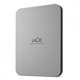 LaCie Mobile Portable HDD 2To USB silver  Mobile Drive HDD USB-C 2To 2.5p Moon Silver with USB-C cable
