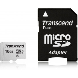 TRANSCEND Micro SDHC 16Go Class 10 + Adapt TS16GUSD300S-A