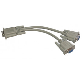 MCL Samar Adaptateur en câble VGA HD15 mâle / femelle / femelle - 40cm