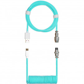 COOLER MASTER Câble de clavier  Coiled Cable USB Type A - Type C M/M 1,5m (Cyan)