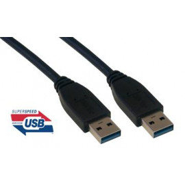 MCL Samar Cordon USB 3.0 type A mâle / mâle - 2m Noir