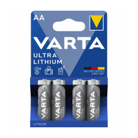 Varta Lot de 4 piles Ultra Lithium  à usage unique type AA 1,5V 2900mAh (LR6)