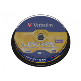 VERBATIM DVD+RW 4.7 Go certifié 4x (pack de 10, spindle)